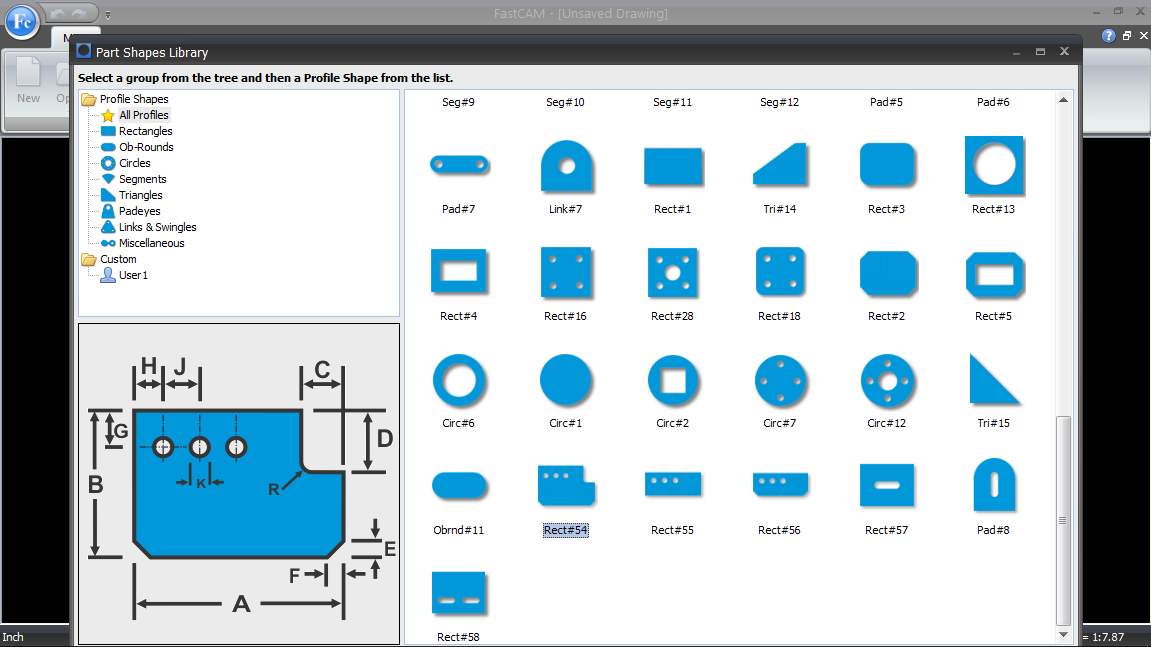 huge library of popular shapes